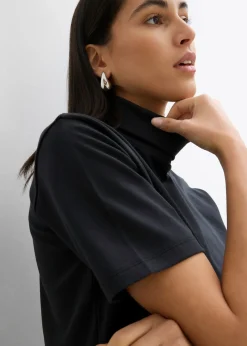 Camiseta de algodón orgánico puro con cuello alto