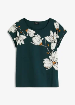 Camiseta de algodón orgánico con estampado de flores