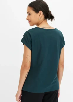 Camiseta de algodón orgánico con estampado de flores