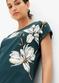 Camiseta de algodón orgánico con estampado de flores