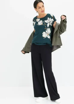 Camiseta de algodón orgánico con estampado de flores