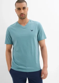 Camiseta de algodón orgánico puro con escote en V (2 unidades)