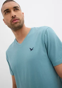 Camiseta de algodón orgánico puro con escote en V (2 unidades)