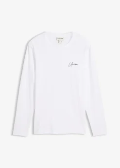 Camiseta de algodón orgánico con manga larga, slim fit