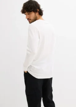 Camiseta de algodón orgánico con manga larga, slim fit
