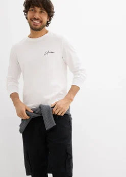 Camiseta de algodón orgánico con manga larga, slim fit