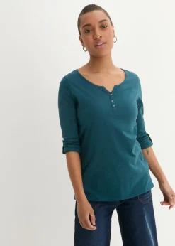 Camiseta de algodón orgánico puro con botones