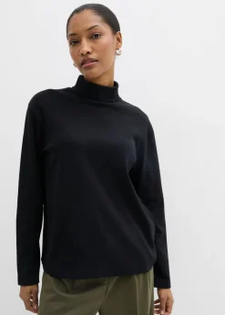 Camiseta de algodón orgánico puro con cuello alto
