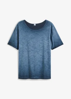 Camiseta de algodón orgánico puro con aspecto lavado