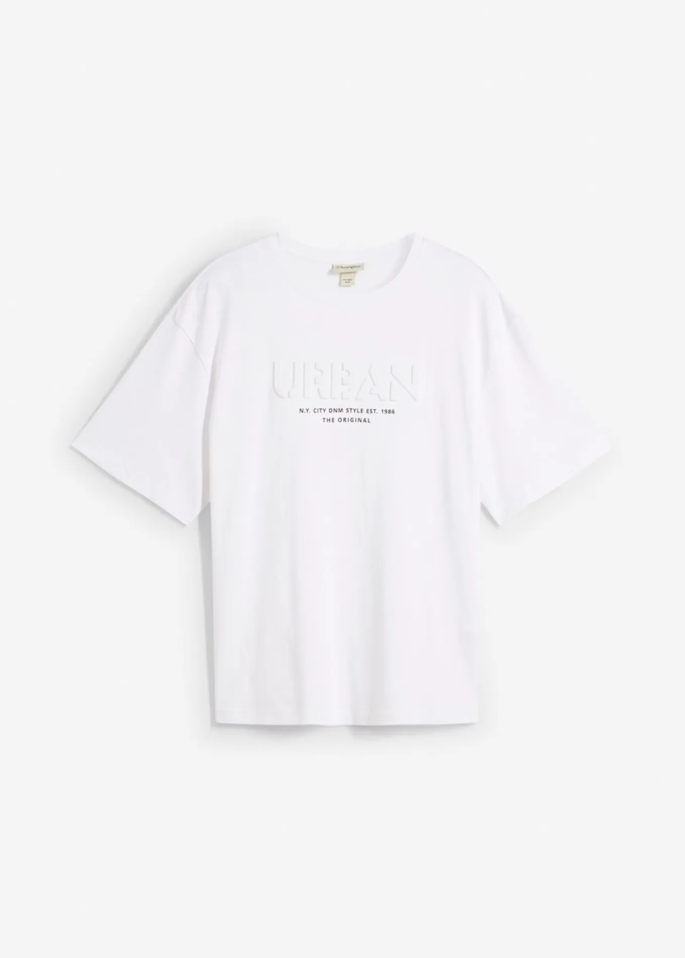 Camiseta de algodón orgánico puro con corte holgado y estampado 3D