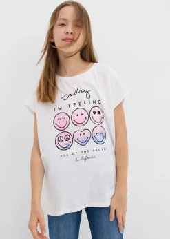 Camiseta de algodón puro con smiley