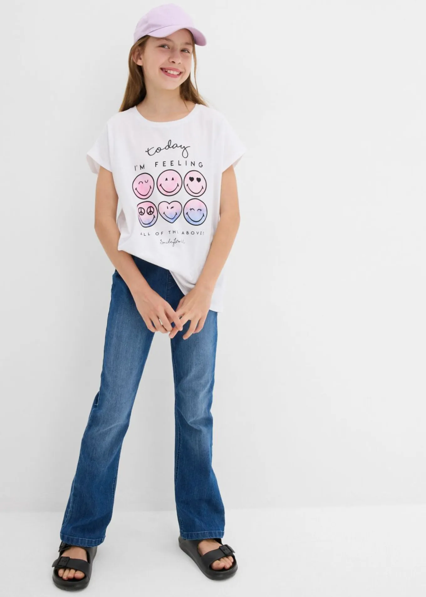 Camiseta de algodón puro con smiley