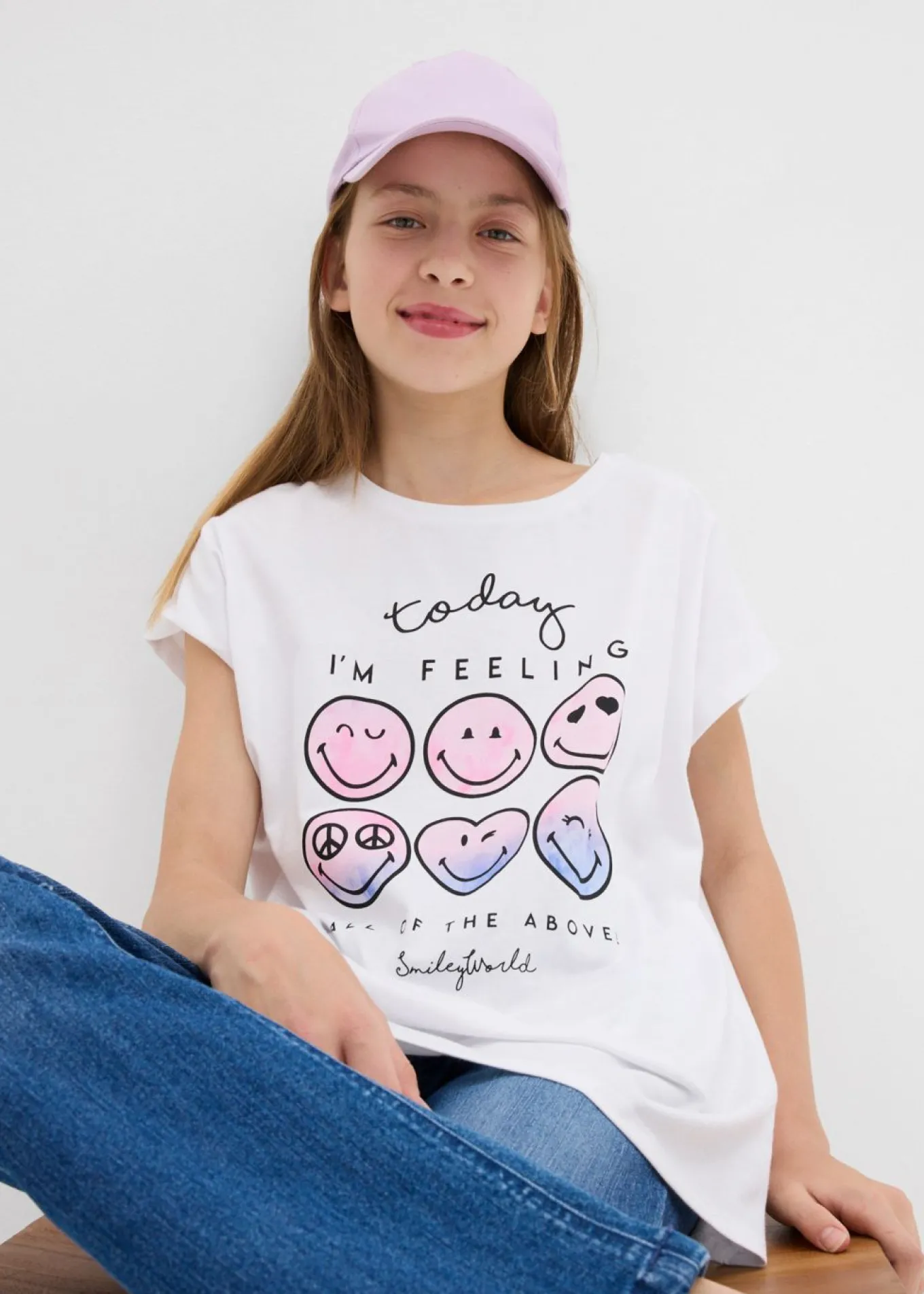 Camiseta de algodón puro con smiley