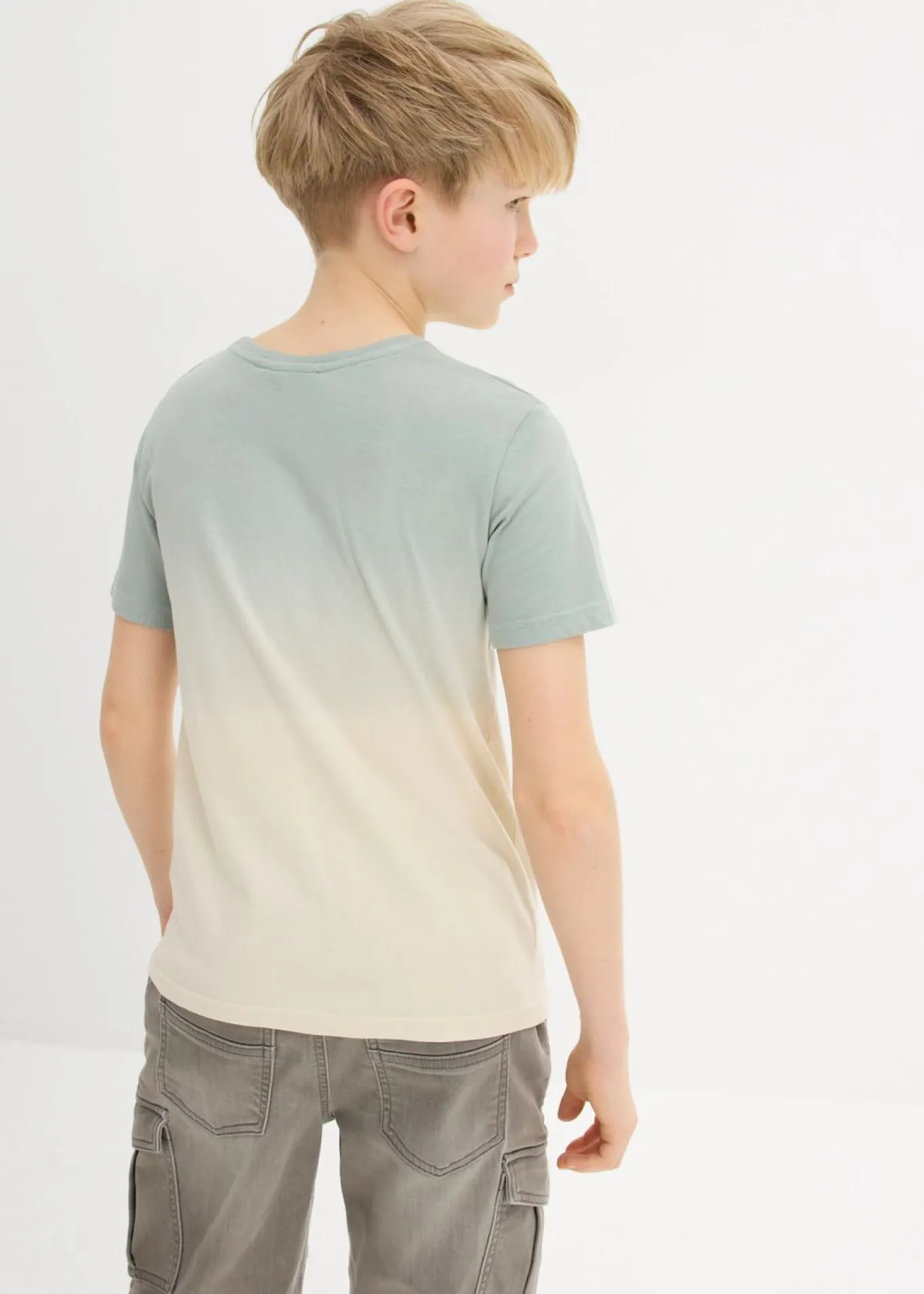Camiseta de algodón puro con degradado cromático