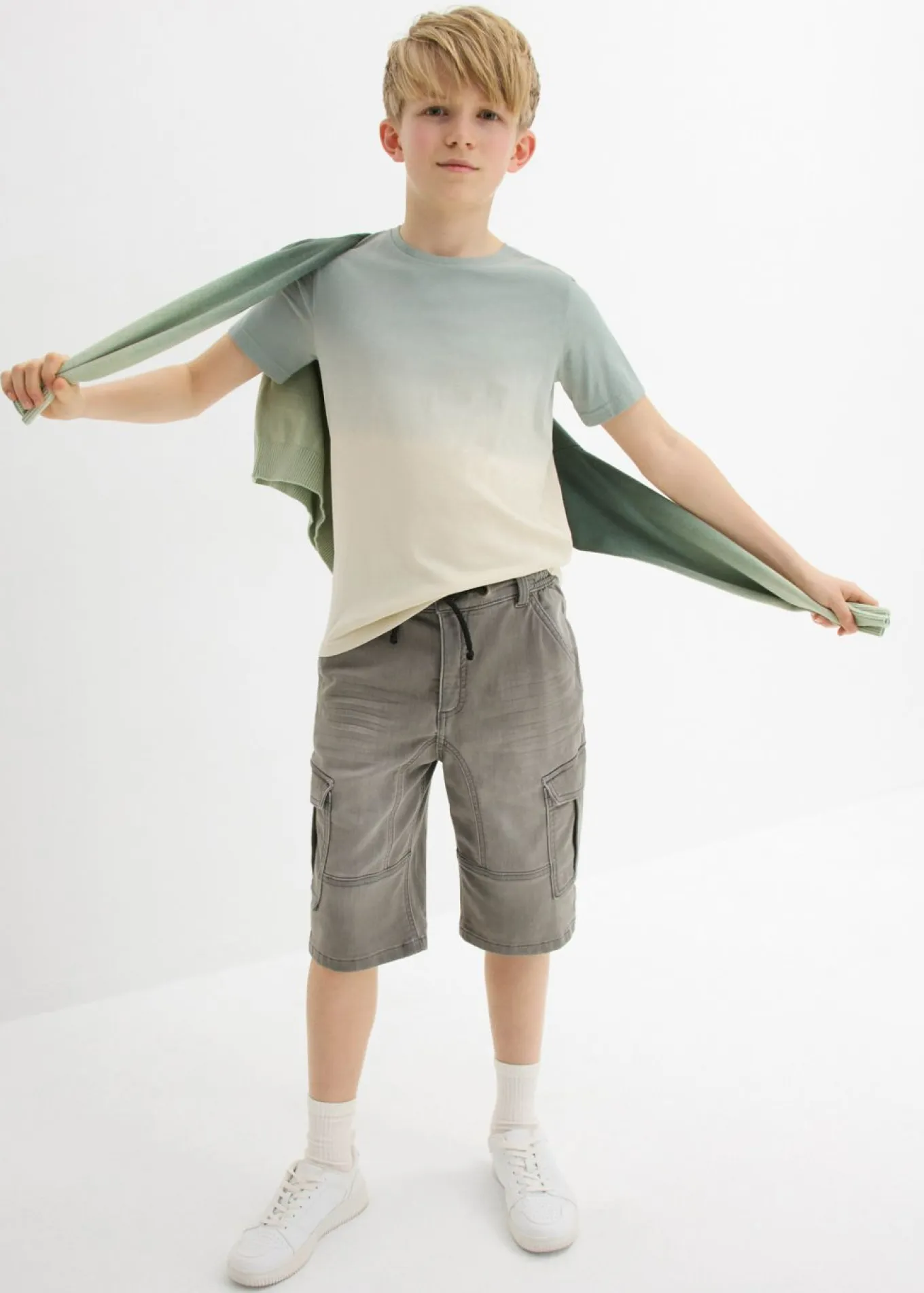 Camiseta de algodón puro con degradado cromático
