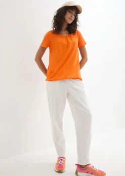 Camiseta de algodón puro con manga corta
