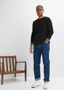 Camiseta de algodón puro con cuello henley (2 unidades)