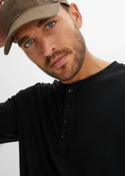 Camiseta de algodón puro con cuello henley (2 unidades)