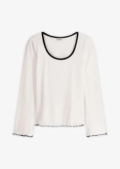 Camiseta de canalé con lazo decorativo