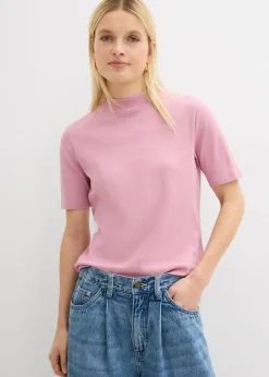 Camiseta de canalé de algodón puro
