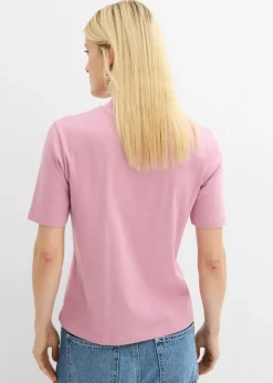 Camiseta de canalé de algodón puro