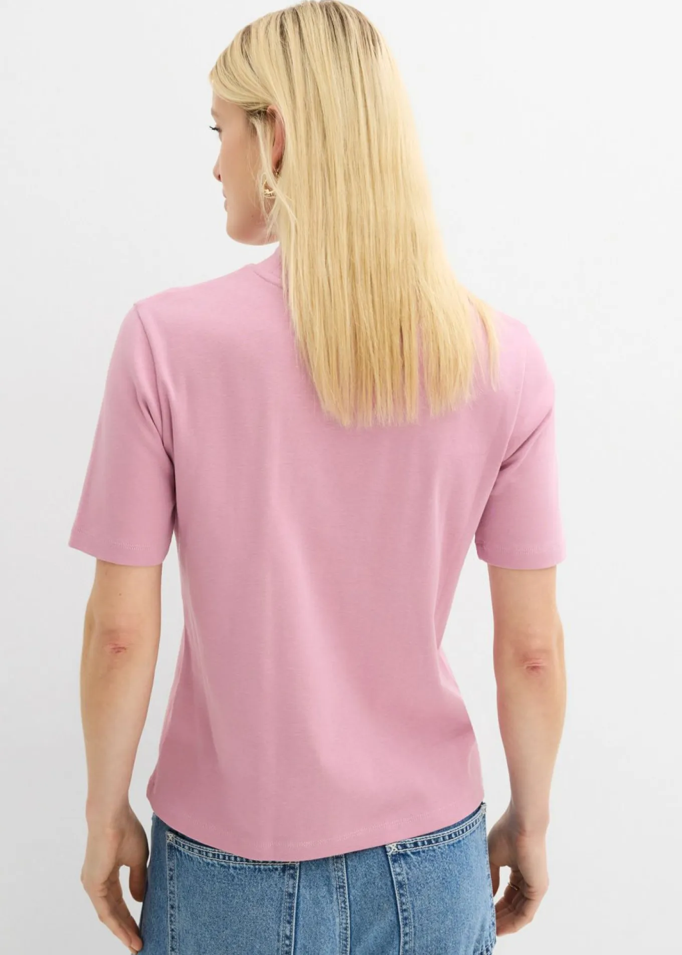 Camiseta de canalé de algodón puro