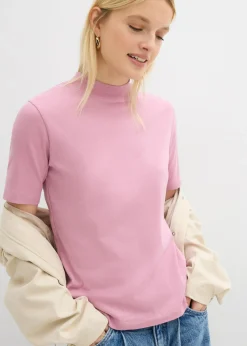Camiseta de canalé de algodón puro