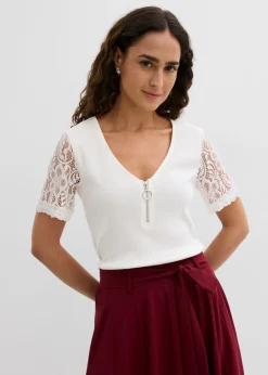 Camiseta de canalé de algodón