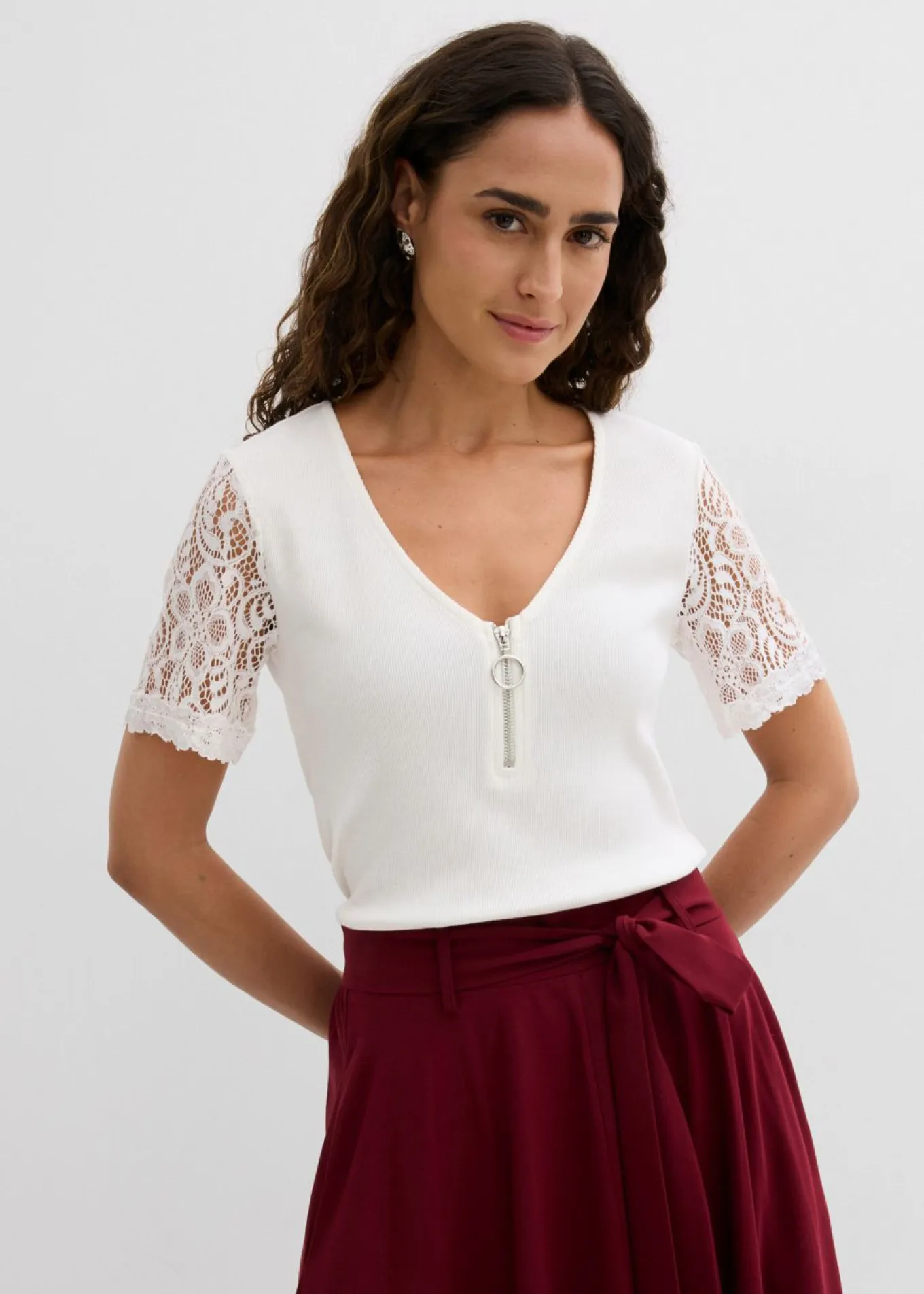 Camiseta de canalé de algodón
