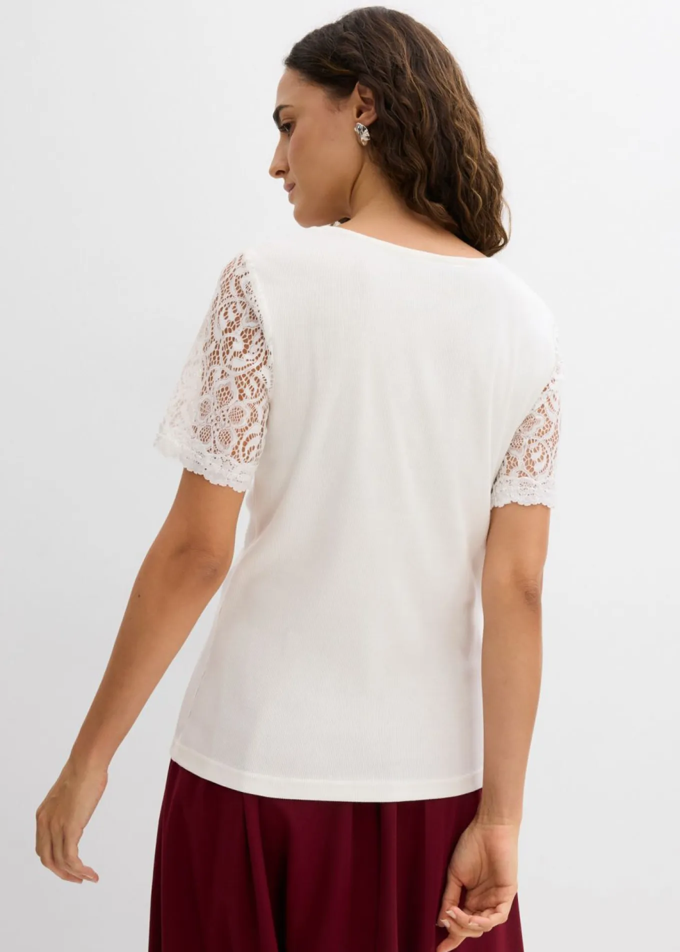 Camiseta de canalé de algodón