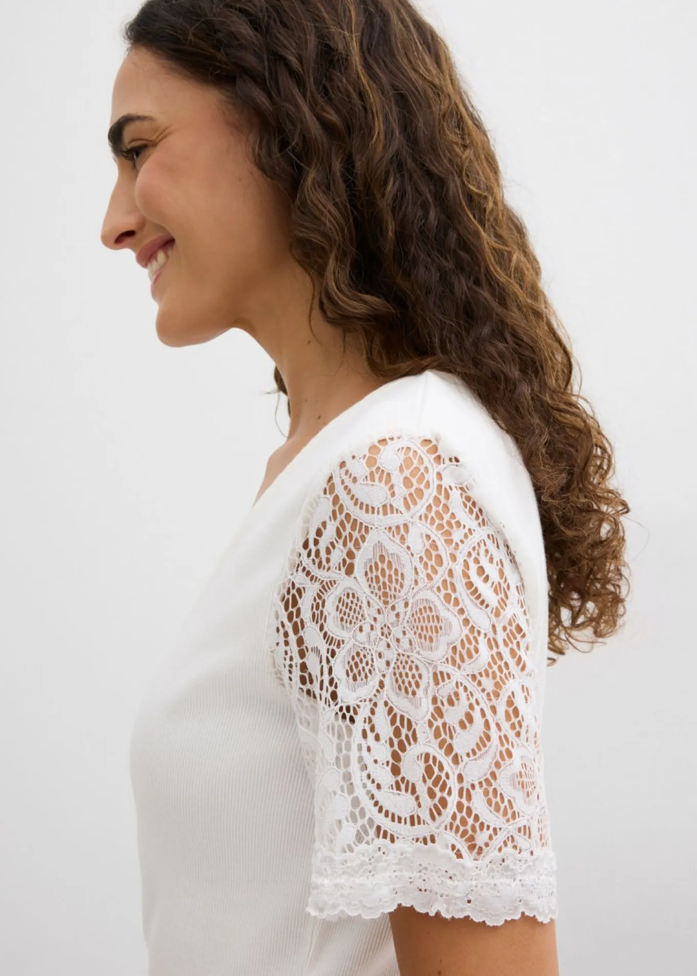 Camiseta de canalé de algodón