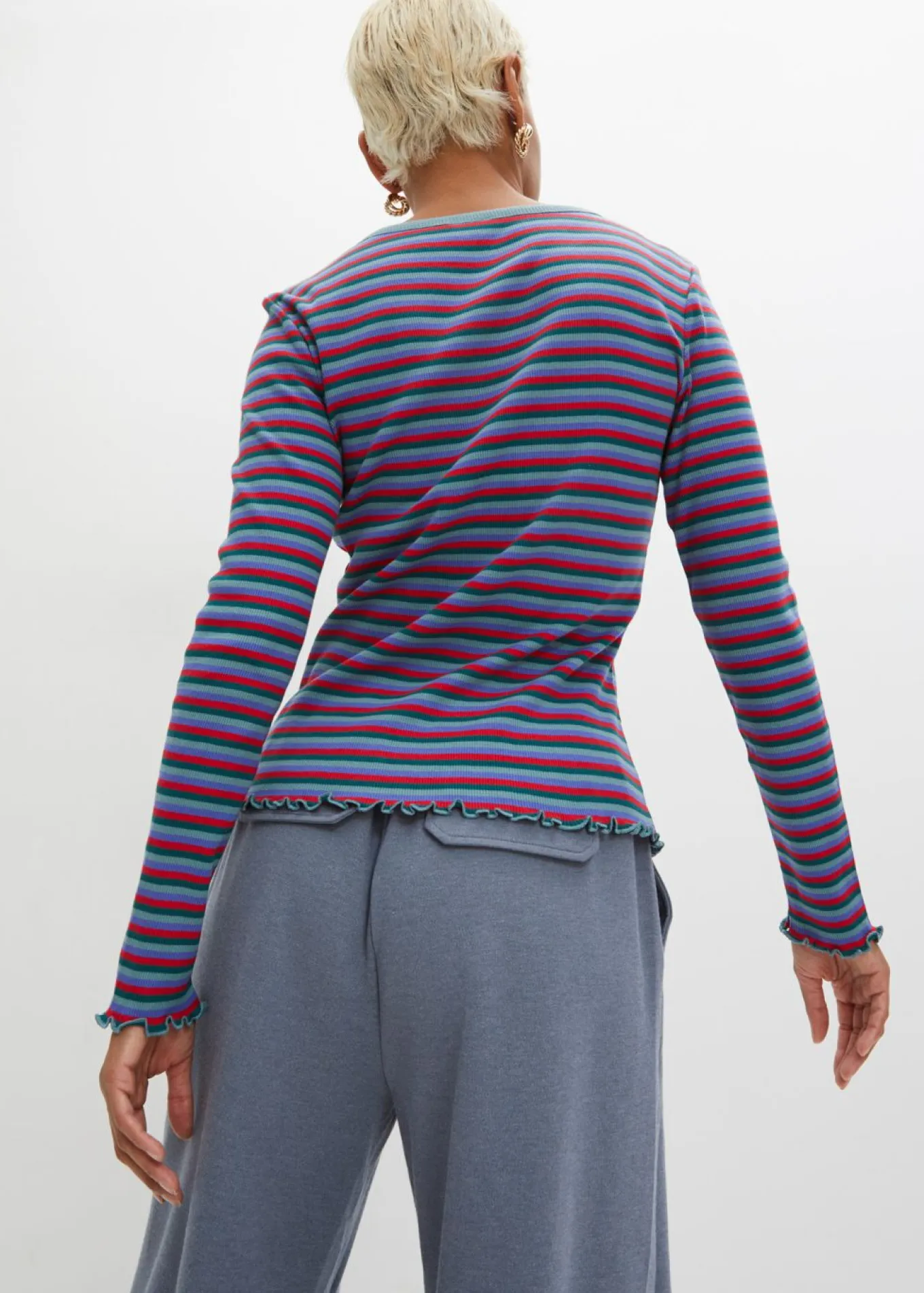 Camiseta de canalé de algodón orgánico