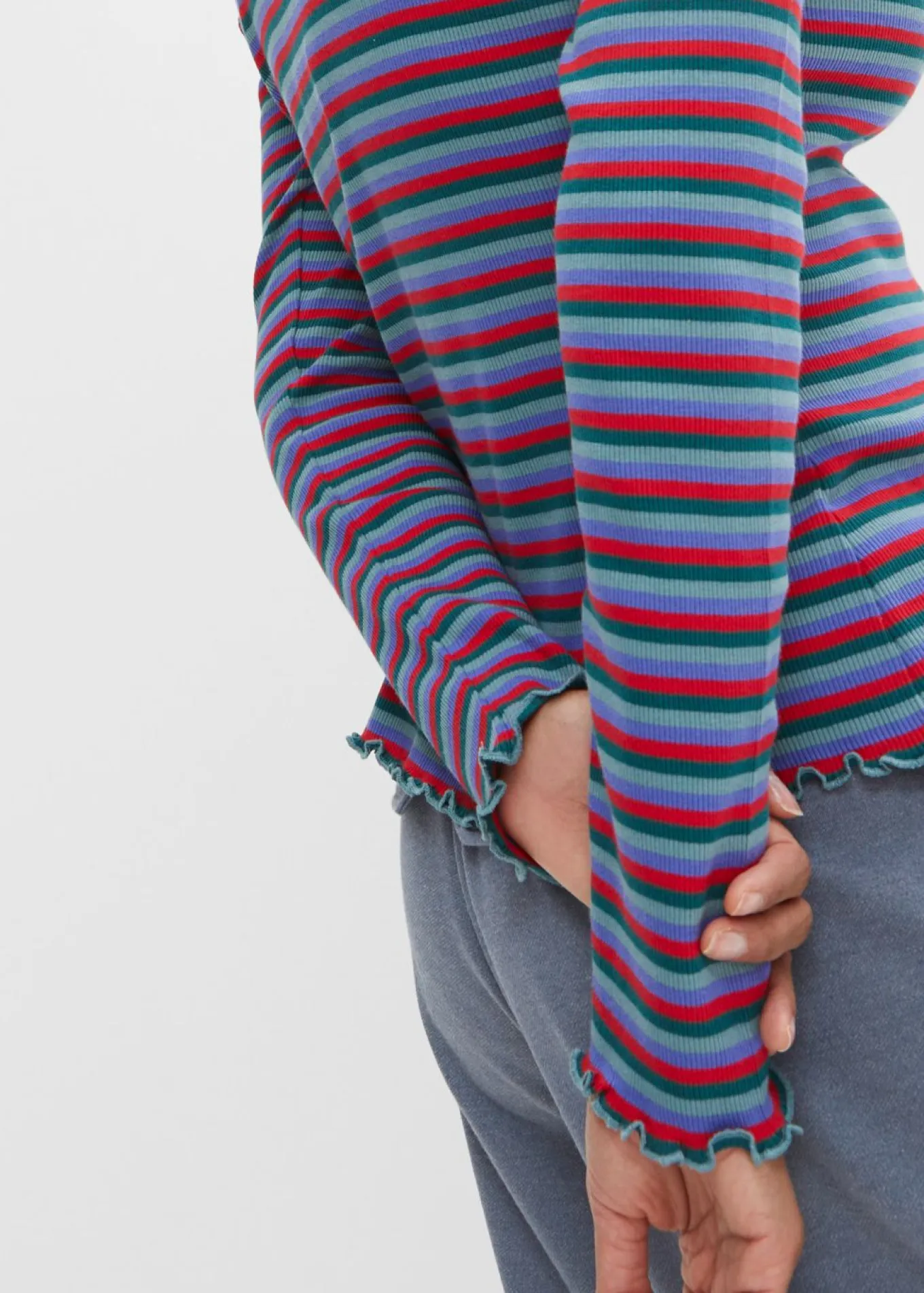 Camiseta de canalé de algodón orgánico