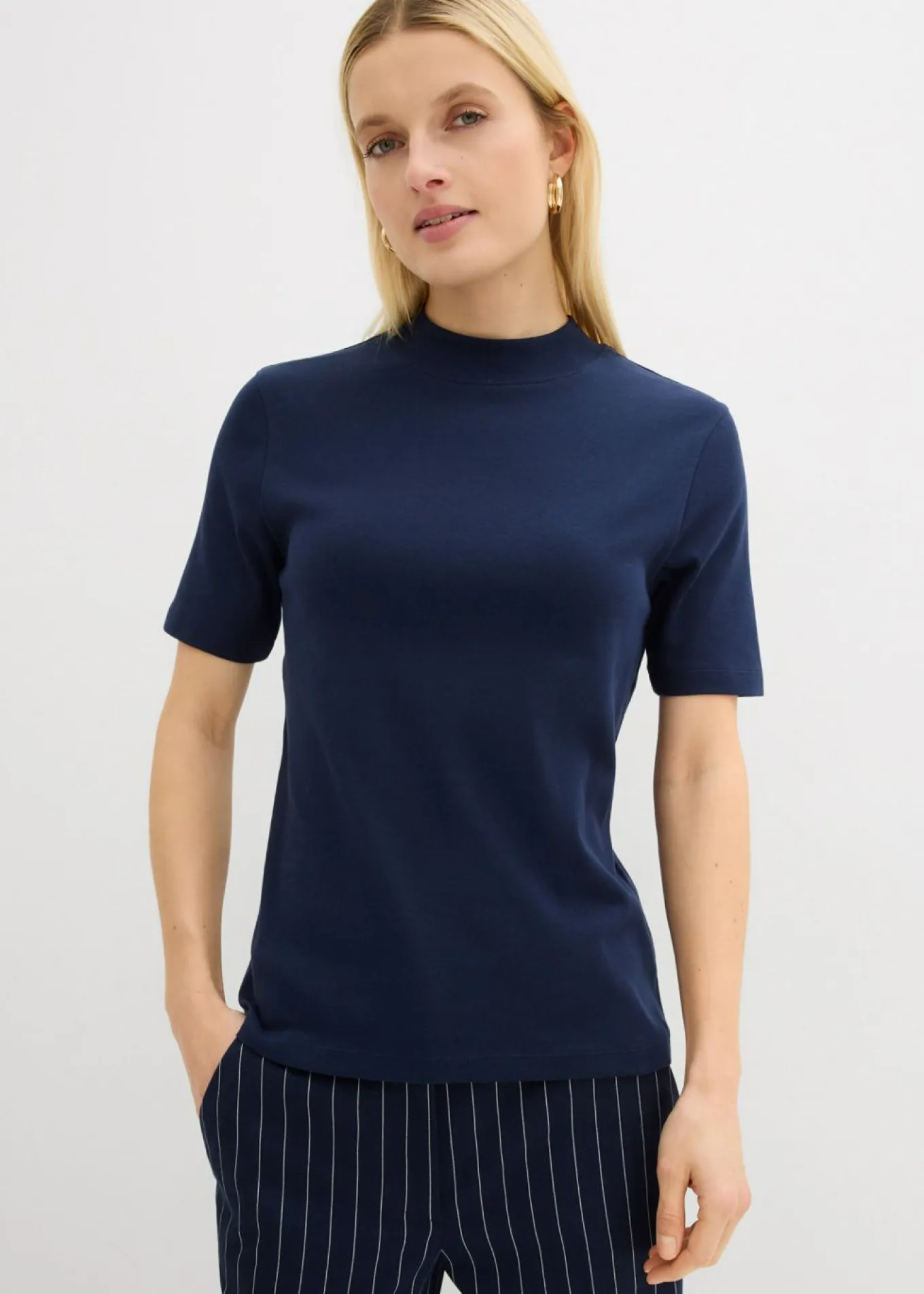 Camiseta de canalé de algodón puro
