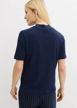 Camiseta de canalé de algodón puro
