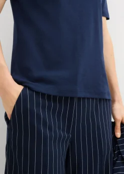 Camiseta de canalé de algodón puro