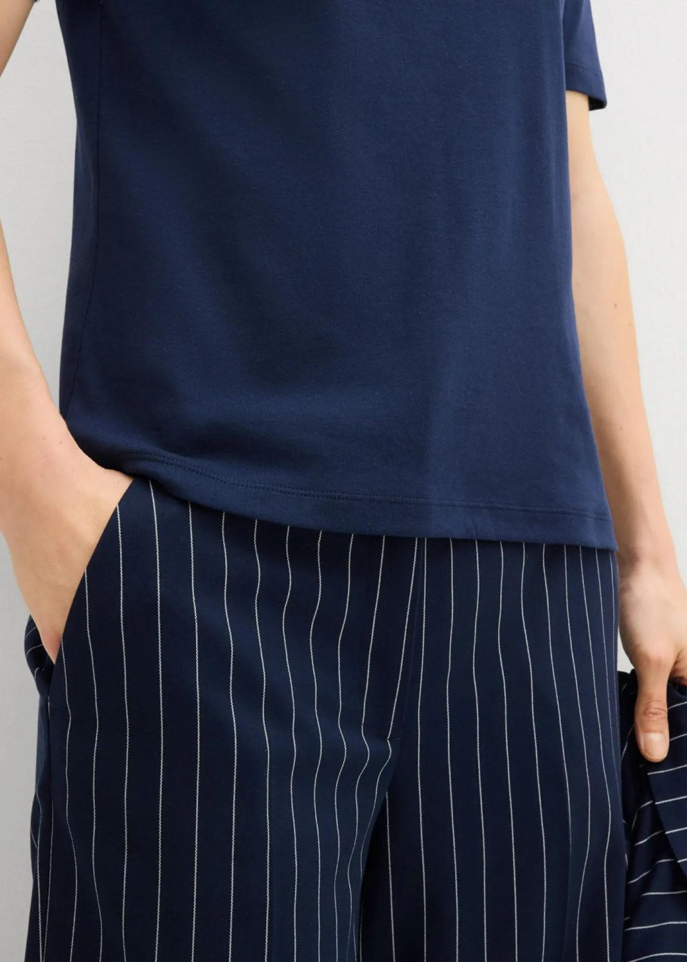 Camiseta de canalé de algodón puro