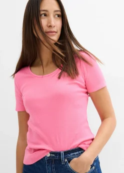 Camiseta de canalé de algodón orgánico puro (2 unidades)