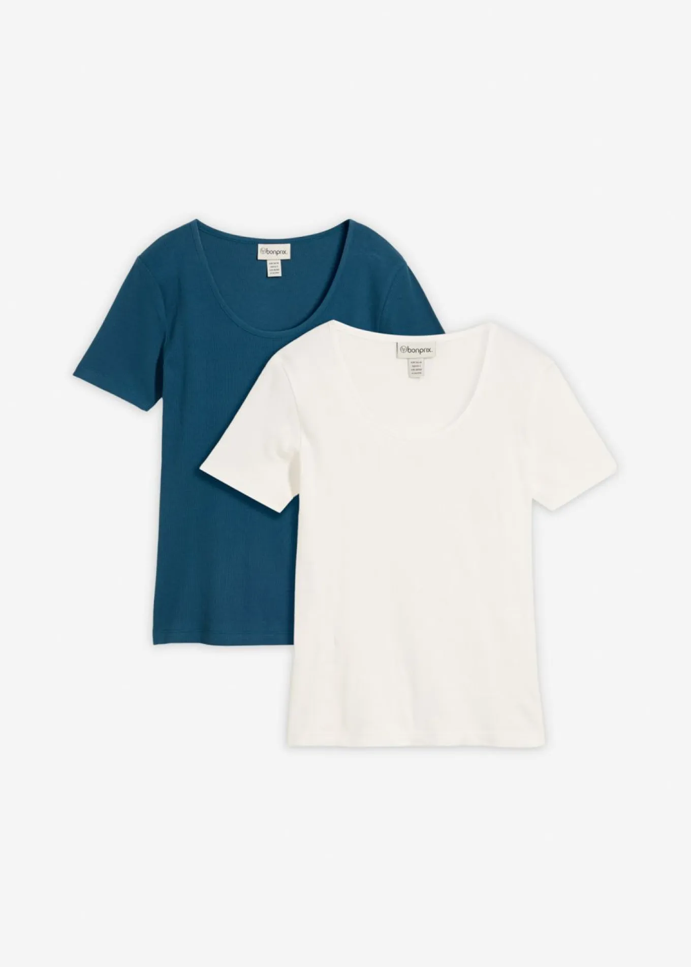 Camiseta de canalé de algodón orgánico puro (2 unidades)