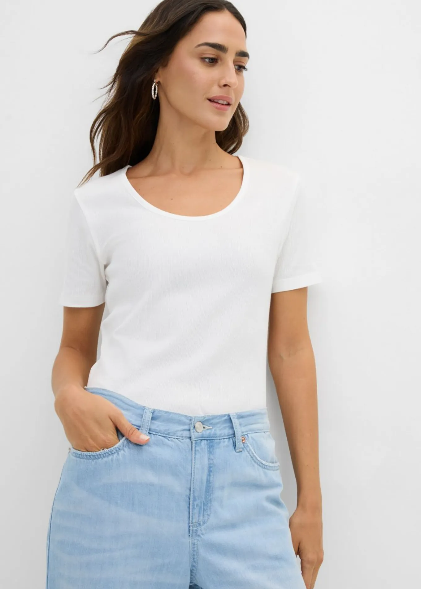 Camiseta de canalé de algodón orgánico puro (2 unidades)