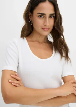 Camiseta de canalé de algodón orgánico puro (2 unidades)
