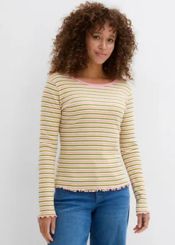 Camiseta de canalé de algodón orgánico
