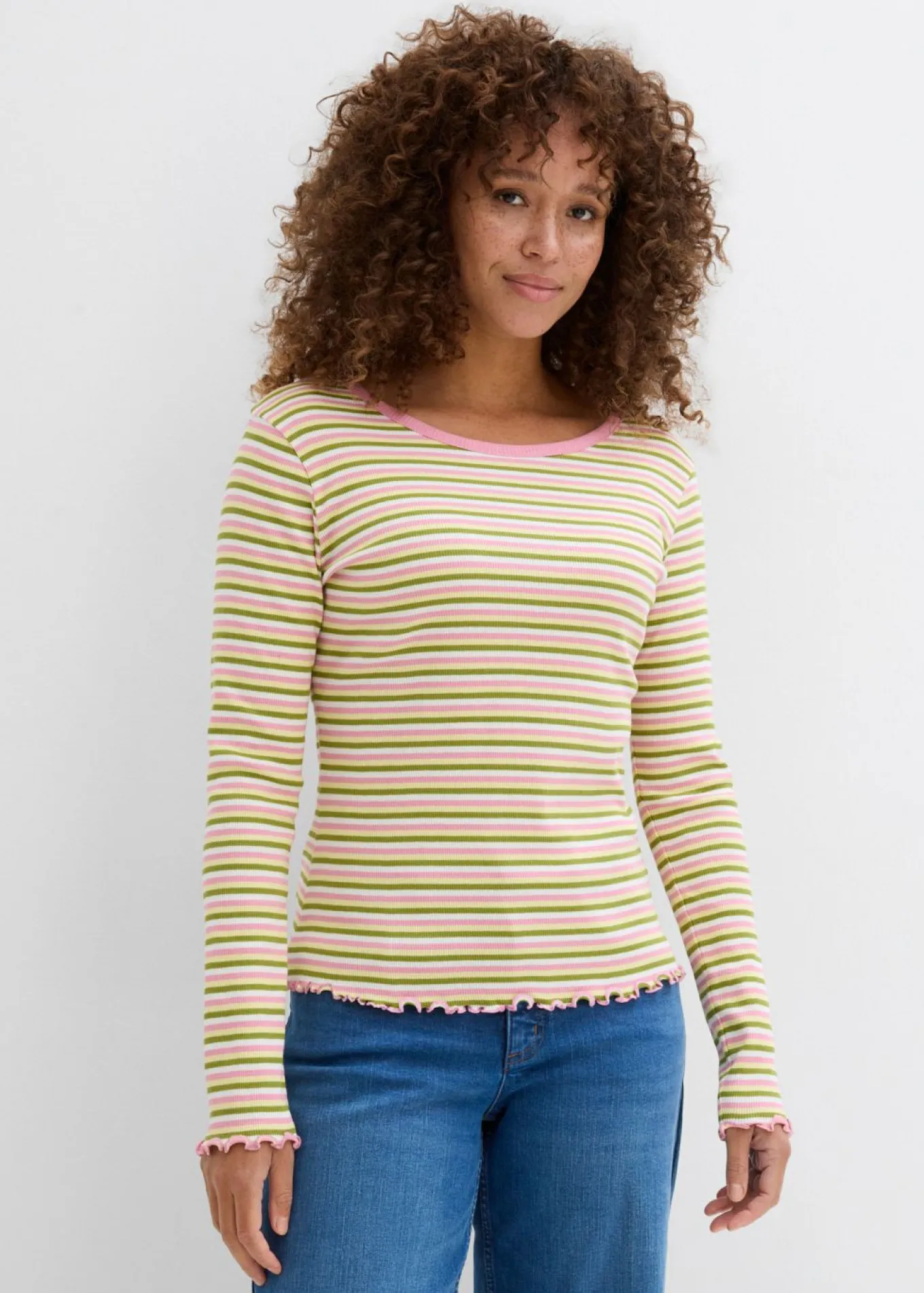 Camiseta de canalé de algodón orgánico