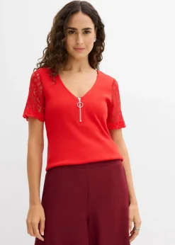 Camiseta de canalé de algodón
