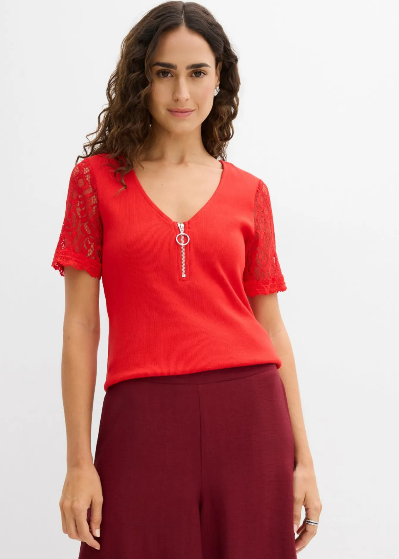 Camiseta de canalé de algodón