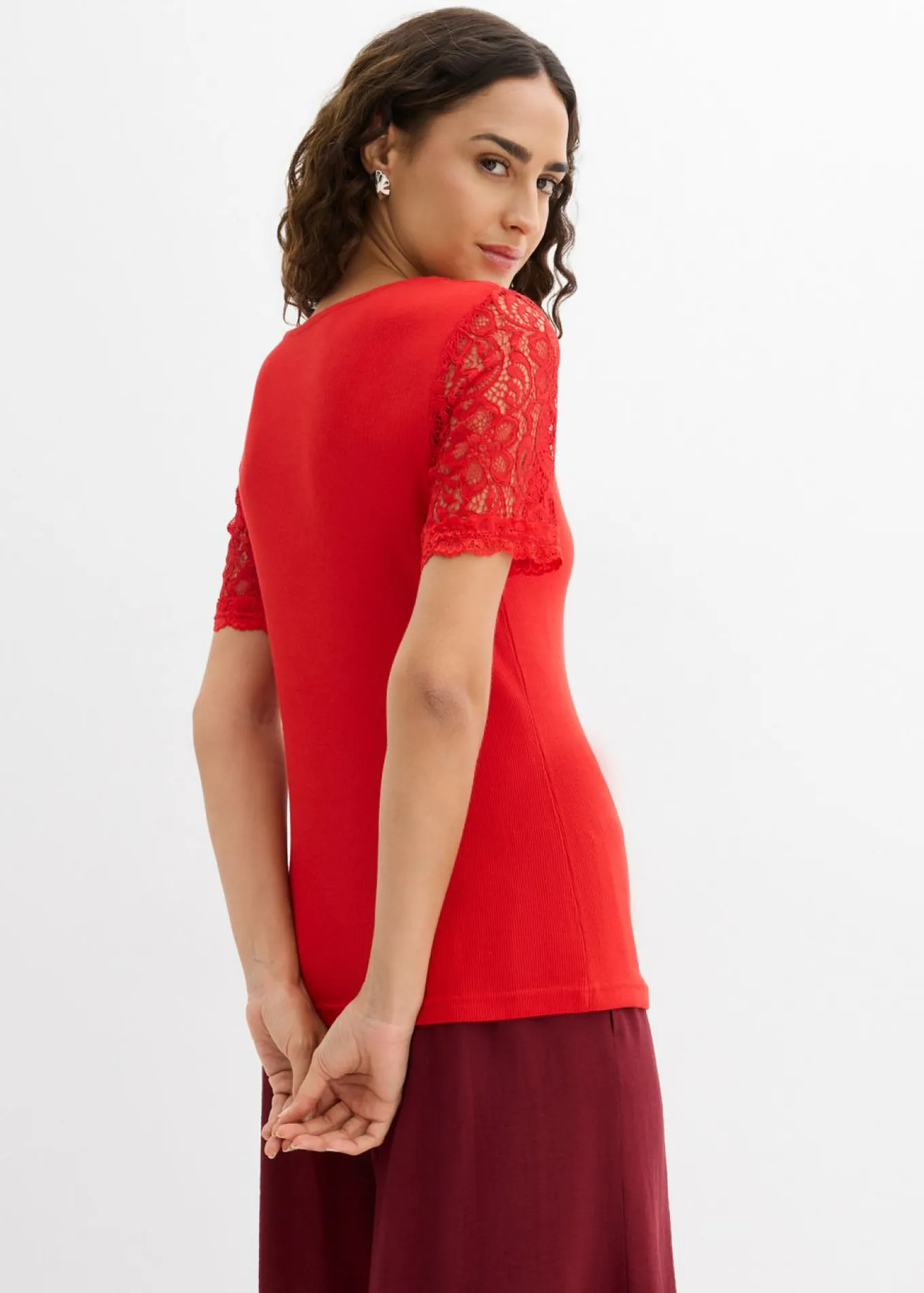 Camiseta de canalé de algodón