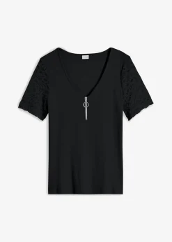 Camiseta de canalé de algodón