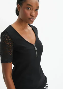 Camiseta de canalé de algodón