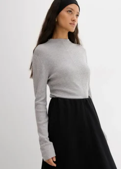 Camiseta de canalé de mezcla de viscosa