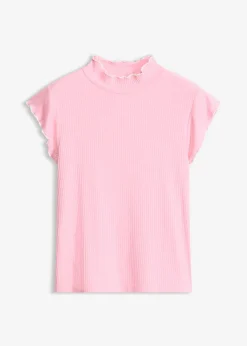 Camiseta de canalé de mezcla de viscosa